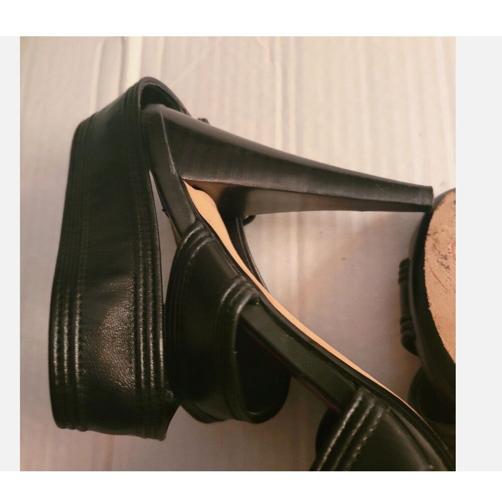 Max Studio Leather Black Crisscross Ankle Strappy Heels sandal open toe shoe 6 M - Picture 11 of 16
